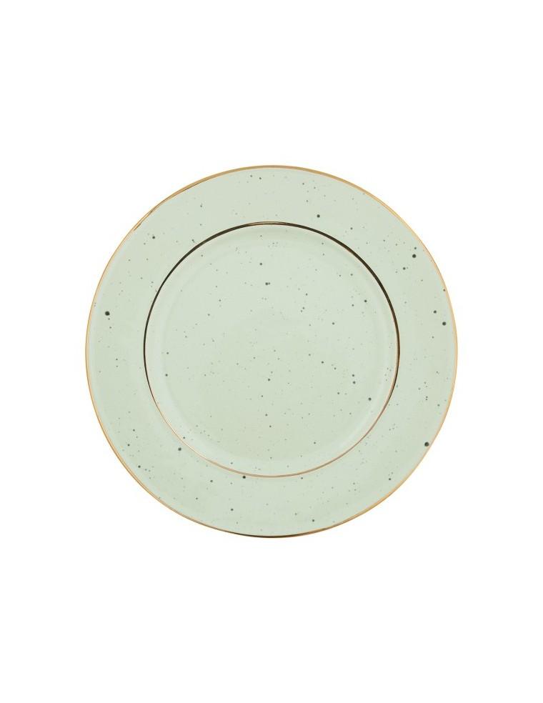 PLATO DE CERÁMICA DE 20 CM PALE GREEN GOLD RIM GREEN GATE