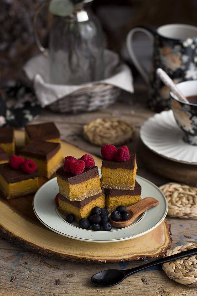 Cuadraditos de Calabaza y Chocolate Healthy Receta fácil