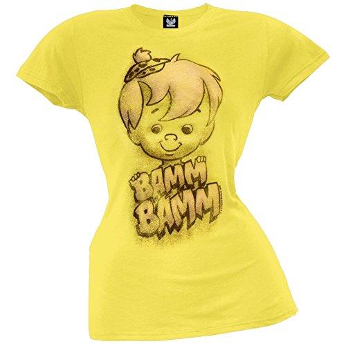 Flinstones - Womens Bam Bam Sketch Juniors T-Shirt Small Yellow
