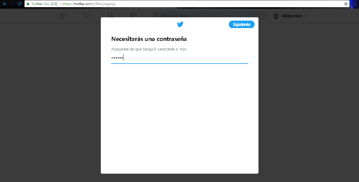 contraseña en twitter