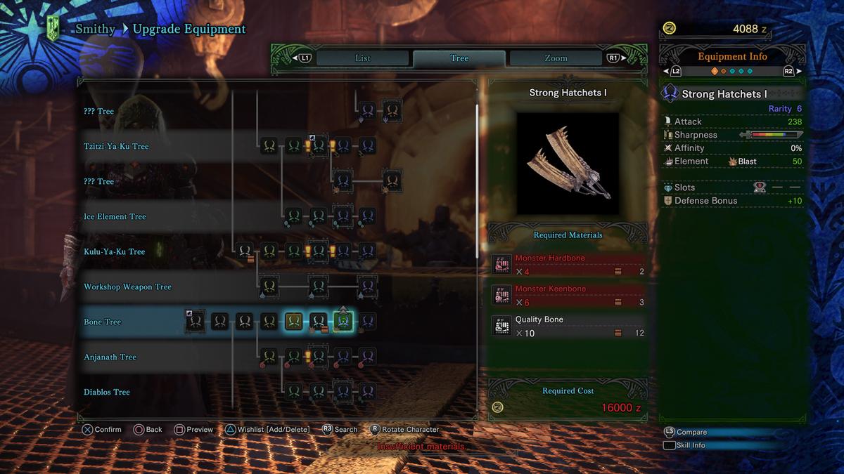 monster hunter world weapon tree