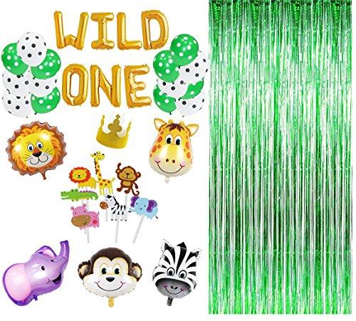 Maplelon Wild One First Birthday Party Decoration | Safari Zoo Jungle Themed 1st Bday Banner Kit