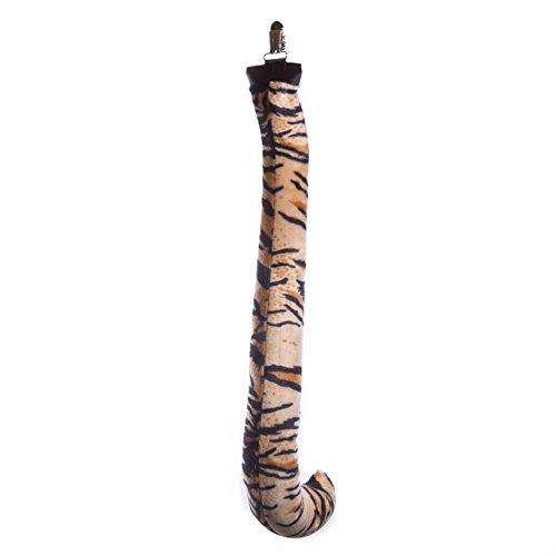 Wildlife Tree Plush Tiger Tail Clip-On Accessory for Tiger Costume, Cosplay, Pretend Animal Play or Safari Party Costumes