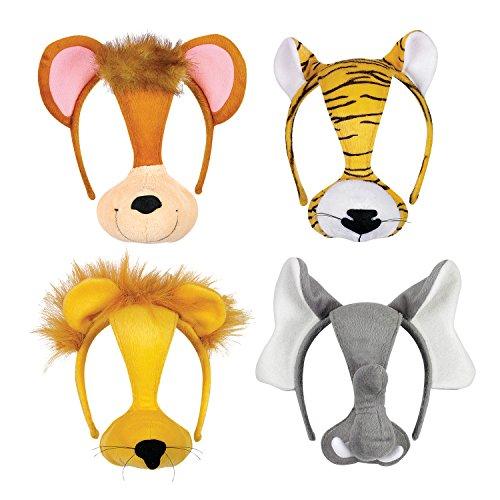 Constructive Playthings SML-10 Wild Animal Furree Faces Headband Masks, Grade: Kindergarten to 3, 9.5" Height, 4" Wide, 7.25" Length