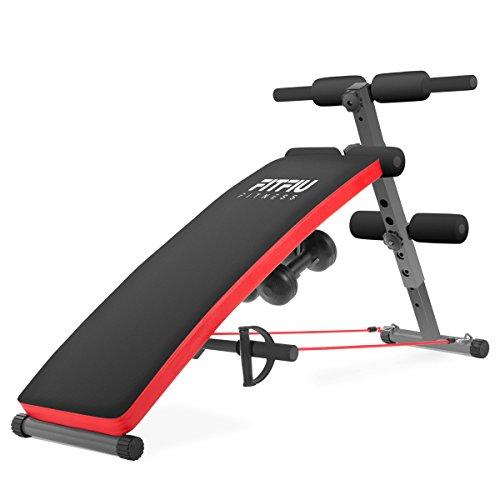 Fitfiu BA-20 Banco de Abdominales Plegable 5 Posiciones, Negro, Único