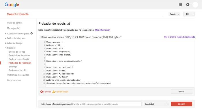 configurar archivo robots.txt