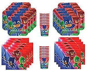 Amscan PJ Masks Birthday Party Supplies Bundle Pack for 16 Guests
