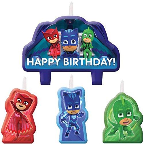 Amscan PJ Masks Birthday Candles, One Size, Blue, Red, Green
