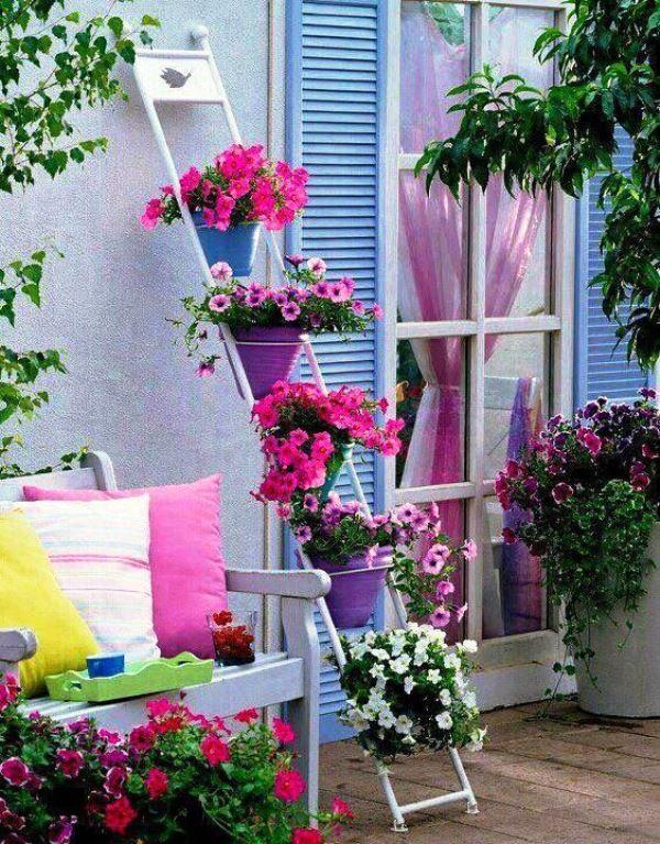 flores en la terraza