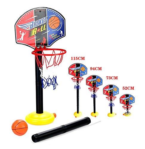 OurKosmos® ajustable niños Kids Junior del aro de baloncesto y el soporte de la bomba de la bola del tablero trasero Juego de bolas diversión al aire libre Juguetes actividades de interior y por 3-7 años los niños de más edad juego de deportes