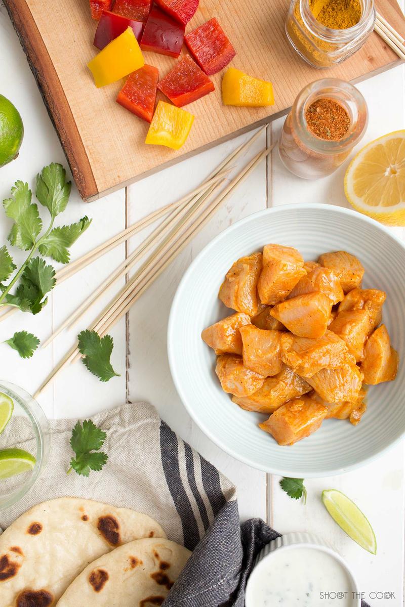 pinchos de pollo al curry
