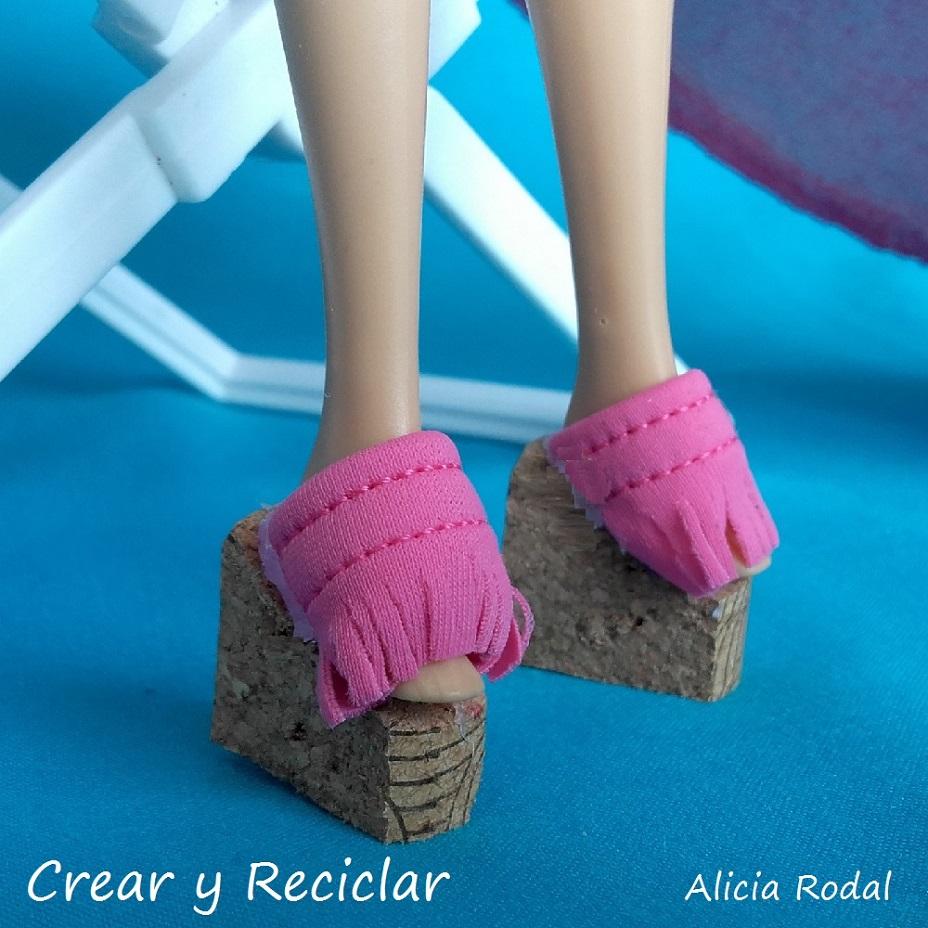 zapatos para muñecas con corcho DIY