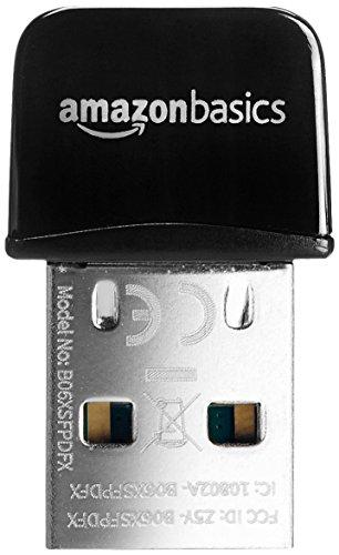 AmazonBasics - Adaptador USB nano Wi-Fi 11n, 150 Mbps, Negro