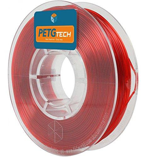 FFFworld 250 g. PETG Tech Rojo 1.75 mm. - Filamento PETG de Alto Rendimiento para Impresora 3D - petg Filament