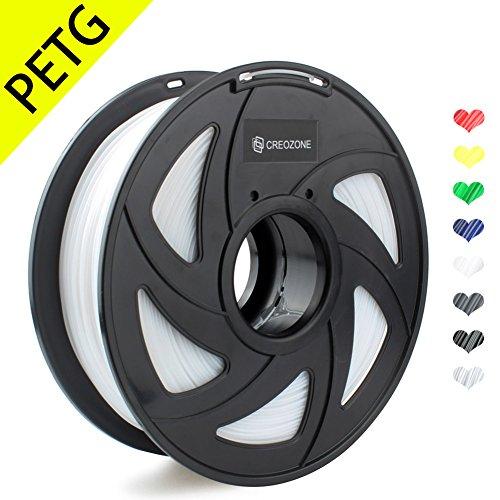 CREOZONE filamento PETG 1.75 1kg spool para la impresora 3d (Blanco)