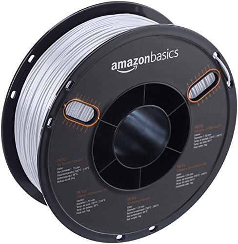 AmazonBasics – Filamento de PETG para impresora 3D, 1,75 mm, Translúcido, bobina de 1 kg