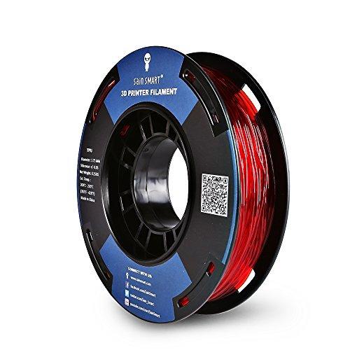Bobina pequeña de SainSmart, 1,75 mm, de poliuretano termoplástico, flexible, filamentos en 3D, 250 g, precisión de las medidas: +/-0,05 mm, Shore 95A, roja