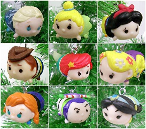 Tsum Tsum 9 Piece Christmas Tree Ornaments Featuring Beloved Characters from Toy Story, Frozen, Peter Pan, Little Mermaid and More