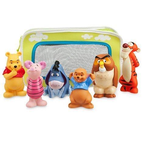 Winnie the Pooh and Pals Bath Toy Set in Zipped Bag - Winnie the Pooh, Tigger, Eeyore, Piglet, Owl, and Roo