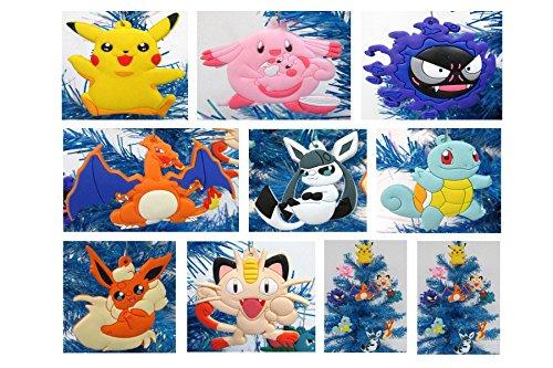 POKEMON Holiday Christmas Ornament Set - Unique Shatterproof Plastic Design