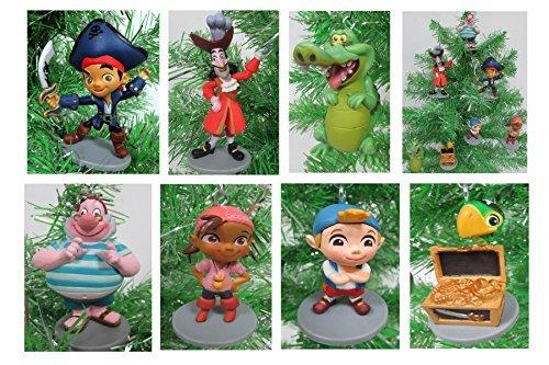 Jake and the Neverland Pirates Christmas Tree Ornament Set - 2" to 4.5" Plastic Shatterproof Ornaments