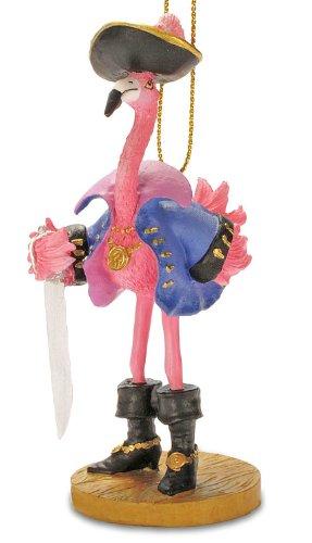 Cape Shore Tropical Pirate Girl Pink Flamingo Christmas Ornament