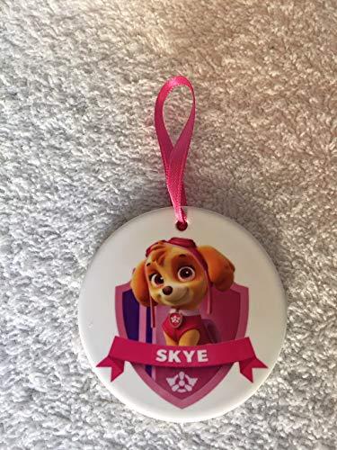 Paw Patrol Skye Christmas Ornament ~ Tree Decor ~ Puppy ~ Porcelain ~ Pink