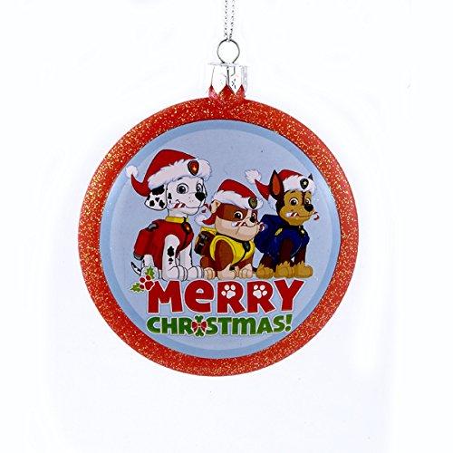 Kurt Adler Paw Patrol Dogs Merry Christmas Shatterproof Disc Ornament