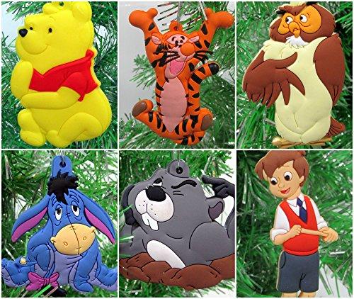 Christmas Tree Ornaments Winnie the Pooh Set Featuring Pooh and Friends - Unique Shatterproof Plastic Design