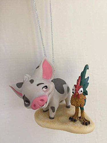 Disney Moana Pua And Heihei Pet Pig And Rooster Holiday Christmas Tree Ornament PVC Figure 2" Figurine