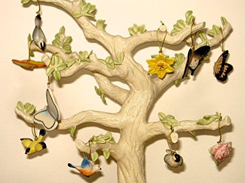 Lenox Spring 10 Miniature Tree Ornaments Set Bird Butterfly Flower NO TREE