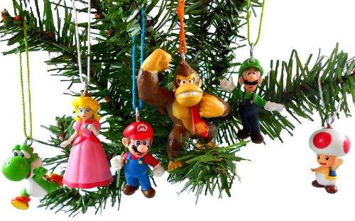 Super Mario Brothers Christmas Ornaments Figurines Pack of 6