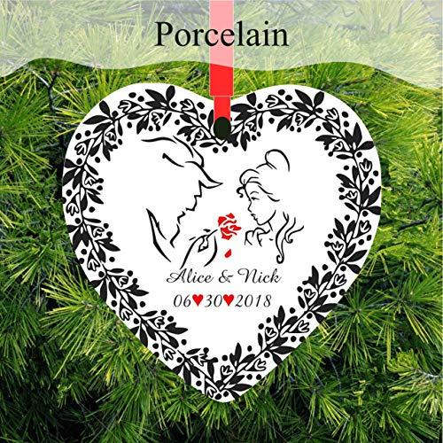 Personalized First Christmas Ornament - Large Porcelain Ornament approximately 3 inches