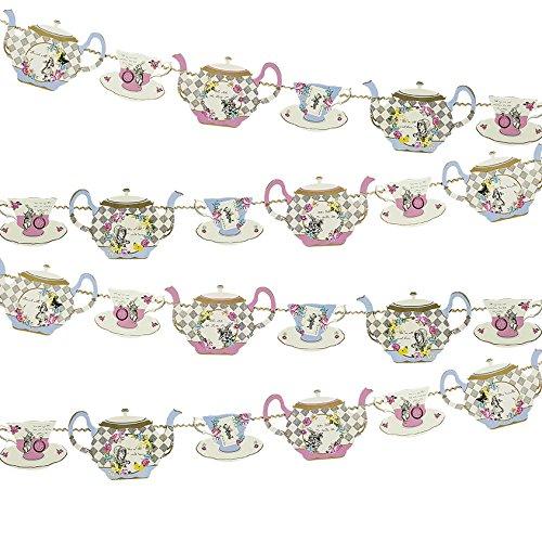 Talking Tables Alice In Wonderland Party Supplies | Banner Bunting | Great For Mad Hatter Tea Party, Birthday Party And Baby Shower | Paper, 4M