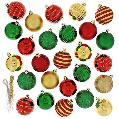 Festive 100 Piece Assorted Ball Christmas Ornament, Multi