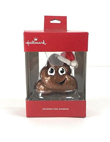 Hallmark Poop Emoji Christmas Tree Ornament Santa Hat