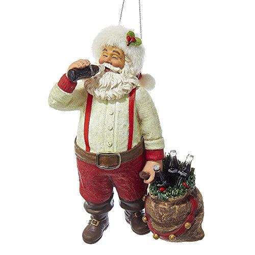 Kurt Adler CC9162 Santa Drinking Coke Ornament, 5.5"