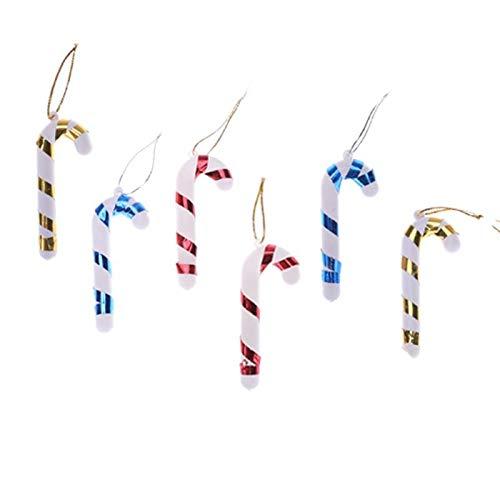 Supplies Party - 6 Pcs Christmas Hanging Candy Cane Mini Crutch Ornaments Festival Party Tree Decoration - Crystallove De Hats Minions Beach For Blue Patrol Teenager American