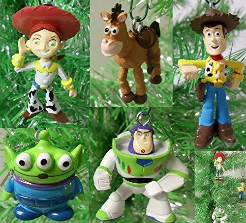 Toy Story 5 Piece Holiday Christmas Tree Ornament Set Featuring Woody, Jessie, Buzz Lightyear, Bullseye, and Alien 2" to 4" Ornaments