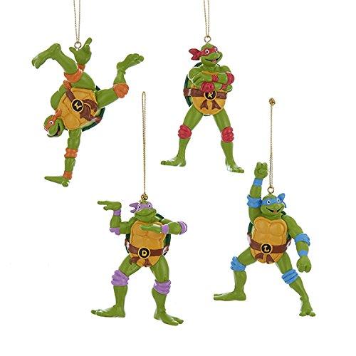 Kurt Adler Teenage Mutant Ninja Turtles Retro Christmas Ornaments 4 Assorted
