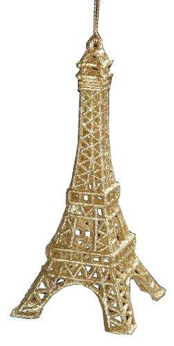 Ornament - Eiffel Tower - Gold Glittered Acrylic Ornament