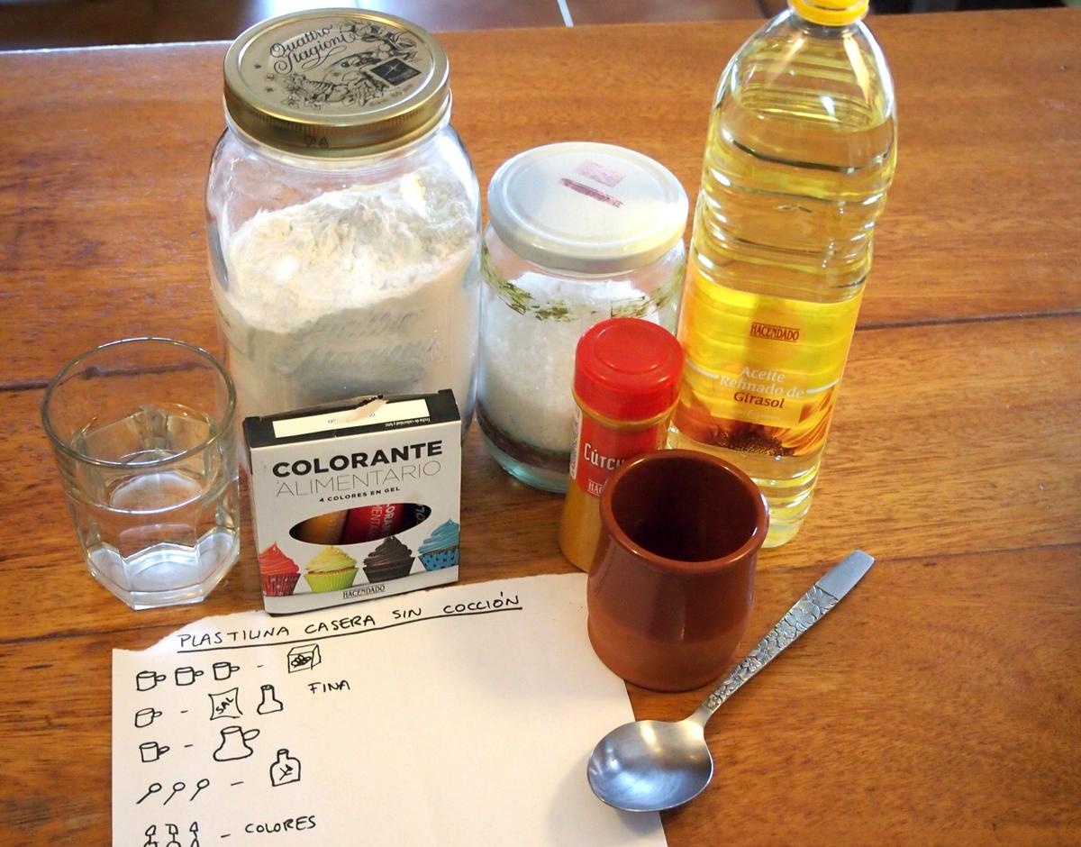 Ingredientes harina, aceite, sal, especias...