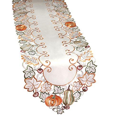 Collections Etc Autumn Harvest Diecut Decorative Table Linens, Runner
