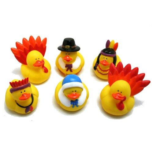 Fun Express Rubber Duckie Ducky Thanksgiving Ducks Party Favors Set (12 Piece)