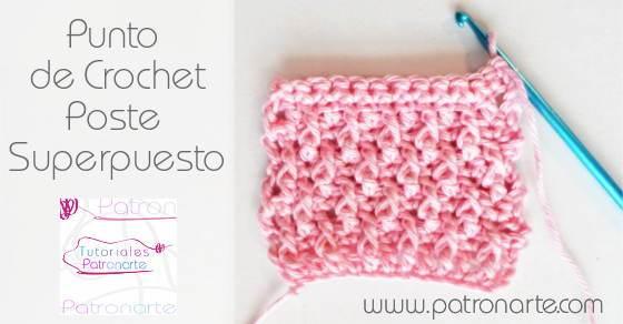 Punto de Crochet Poste Superpuesto overlapping post stitch
