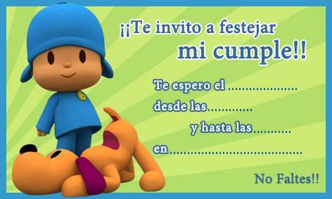 imprimir invitacion cumple pocoyo