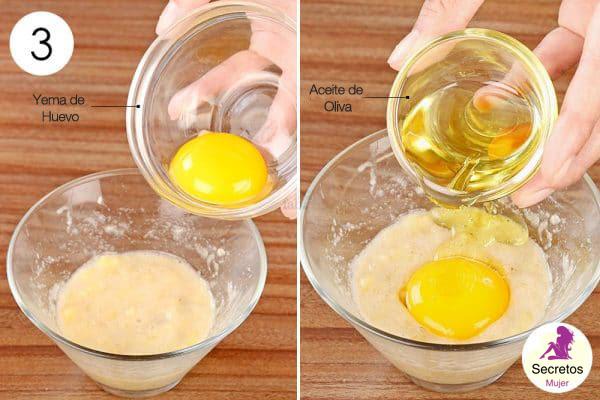 Agrega la yema de huevo y el aceite de oliva para hacer una mascarilla para la piel seca