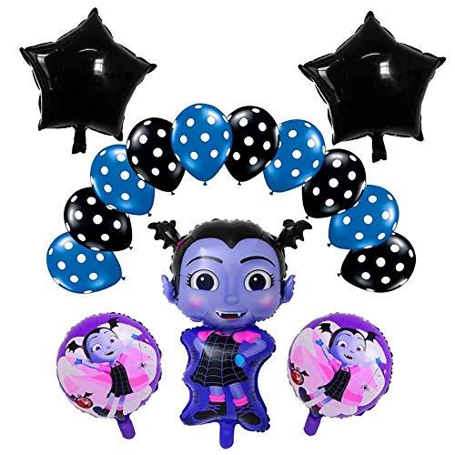 Vampirina Balloons, Vampirina Theme Party Mylar Foil Balloons, Halloween Decoration, Balloons for Girls Birthday Party and Disney Princess Party - Set of 15
