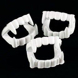Fun Express White Plastic Halloween Vampire Teeth - 24 Pieces, 4T