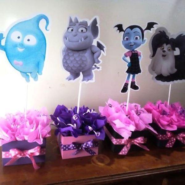 decoracion centros de mesa vampirina
